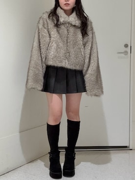 「アイテム（ブルゾン、ベージュ系）」を使った、黒石夏帆さん（レディース・155cm）の秋コーディネート