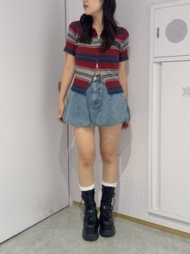 「EVRIS（エヴリス）のアイテム」を使った、黒石夏帆さん（レディース・155cm）の夏コーディネート