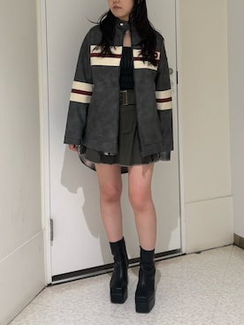 「アイテム（ブルゾン）」を使った、黒石夏帆さん（レディース・155cm）の夏コーディネート
