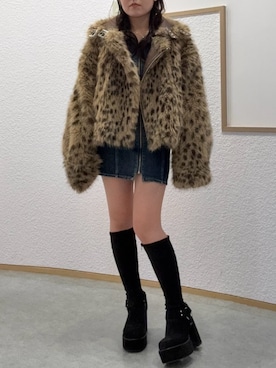 「厚底ブーツ」｜「アイテム（ブルゾン）」を使った、黒石夏帆さん（レディース・155cm）の秋コーディネート