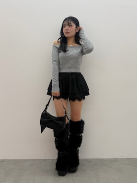 「EVRIS（エヴリス）のアイテム（トップス）」を使った、黒石夏帆さん（レディース・155cm）の秋コーディネート