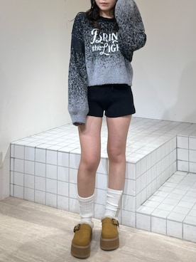 「EVRIS（エヴリス）のアイテム」を使った、黒石夏帆さん（レディース・155cm）の冬コーディネート