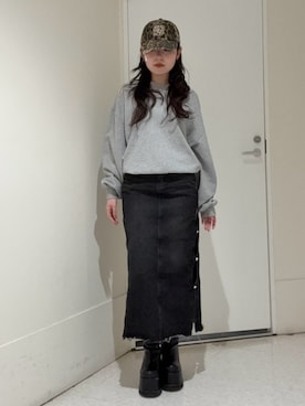 「EVRIS（エヴリス）のアイテム」を使った、黒石夏帆さん（レディース・155cm）の春コーディネート