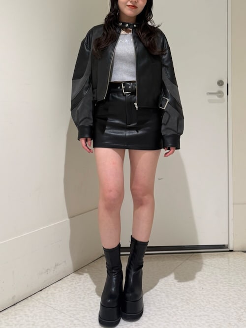 エンブレムドッキングバイカーブルゾン