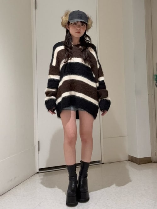 フェイクレザープラットフォームブーツ