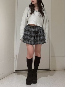 「EVRIS（エヴリス）のアイテム」を使った、黒石夏帆さん（レディース・155cm）の冬コーディネート