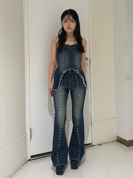 「スタッズ」｜黒石夏帆さん（レディース・155cm）の夏コーディネート