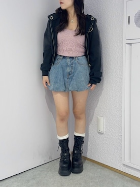 「EVRIS（エヴリス）のアイテム」を使った、黒石夏帆さん（レディース・155cm）の夏コーディネート