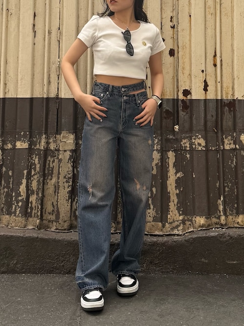サイドオープンウエストデニムパンツ（デニムパンツ）｜EVRIS