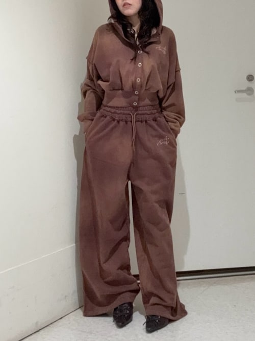 パウダーショートスウェットフーディー【セットアップ着用可能】