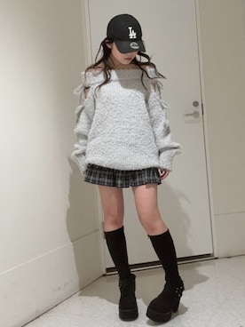 「アイテム（ワンピース/ドレス）」を使った、黒石夏帆さん（レディース・155cm）の冬コーディネート