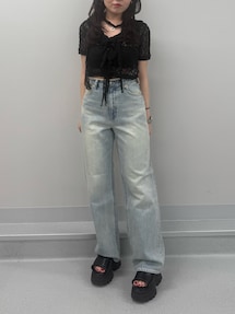 レースグラフィックワイドデニムパンツ｜エヴリス（EVRIS）公式通販