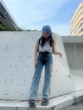 黒石夏帆さん（レディース・154cm）の夏コーディネート