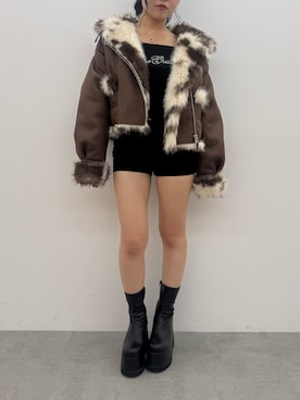 黒石夏帆さん（レディース・155cm）の秋コーディネート