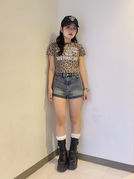 「EVRIS（エヴリス）のアイテム」を使った、黒石夏帆さん（レディース・155cm）の夏コーディネート