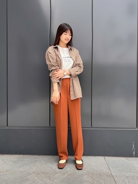 「Samansa Mos2 blue（サマンサモスモスブルー）のアイテム（パンツ、オレンジ系）」を使った、Ruruさん（レディース・158cm）の夏コーディネート