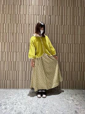 「Samansa Mos2（サマンサ モスモス）のレトロ壁紙風柄スカート（スカート）」を使った、Ruruさん（レディース・158cm）の春コーディネート