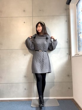 「axes femme（アクシーズファム）のアイテム（ワンピース）」を使った、paramecium18さん（レディース・156cm）の秋コーディネート