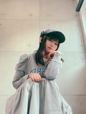 「スエット」｜「アイテム（帽子）」を使った、paramecium18さん（レディース・156cm）の冬コーディネート