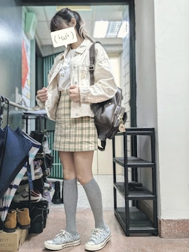 「NET（ネット）のアイテム（ジャケット/アウター）」を使った、_(:3」∠)_さん（レディース・158cm）の春コーディネート