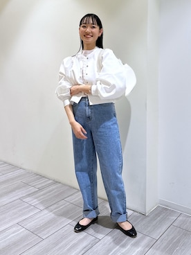 「ロールアップ」｜「アイテム（バレエシューズ）」を使った、ANNAさん（レディース・156cm）の春コーディネート