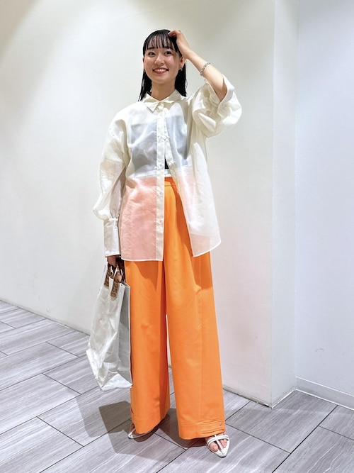 ✨美品✨近年 慈雨 サルエルパンツ ペチコート付き ストライプ イージーパンツ イージーライフ UVカット トリプルガーゼ サルエル風パンツ