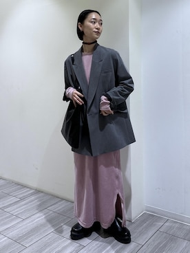 「アイテム（ドレス）」を使った、ANNAさん（レディース・156cm）の冬コーディネート