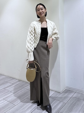 「ADAM ET ROPE'（アダムエロペ）のアイテム（ハンドバッグ）」を使った、ANNAさん（レディース・156cm）の秋コーディネート