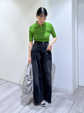 「SDGs」｜「アイテム（バレエシューズ）」を使った、ANNAさん（レディース・156cm）の春コーディネート