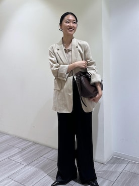 「ADAM ET ROPE'（アダムエロペ）のアイテム（スラックス）」を使った、ANNAさん（レディース・156cm）の夏コーディネート