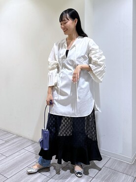「SDGs」｜「アイテム（バレエシューズ）」を使った、ANNAさん（レディース・156cm）の夏コーディネート