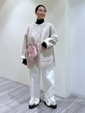 サステナブル】ダブルフェイスニットミドル丈カーディガンを使った人気