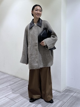 「アイテム（ステンカラーコート）」を使った、ANNAさん（レディース・156cm）の秋コーディネート