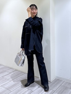 「スクエアトゥ」｜「アイテム（その他シューズ）」を使った、ANNAさん（レディース・156cm）の秋コーディネート
