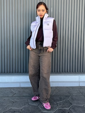 「長袖Tシャツ」｜「アイテム（ジャケット/アウター）」を使った、MSさん（レディース・156cm）の秋コーディネート