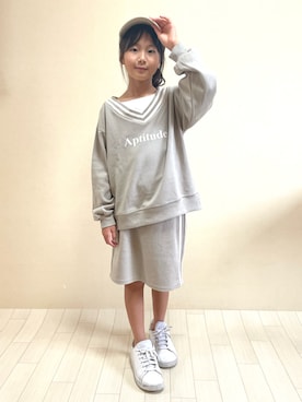 「シンフルコーデ」｜「アイテム（スウェット）」を使った、erieriさん（キッズ・134cm）の秋コーディネート