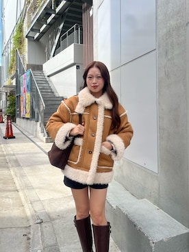 「アイテム（その他アウター、イエロー系）」を使った、miwachika1124さん（レディース・160cm）の秋コーディネート