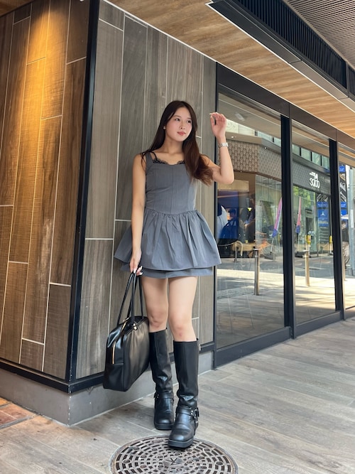 chicoコンビワンピース Chico（チコ）の「【SALON by Chico限定】5分袖ドットシフォン