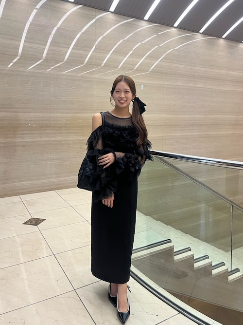 SALON by Chico】フリルデザインタイトロングワンピ/オケージョン