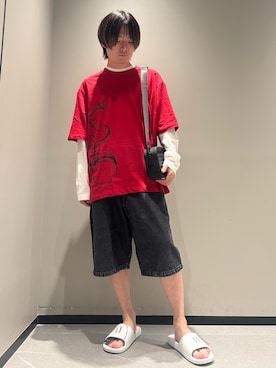「ARMANI EXCHANGE（アルマーニエクスチェンジ）のアイテム」を使った、Fuga©️さん（メンズ・165cm）の夏コーディネート
