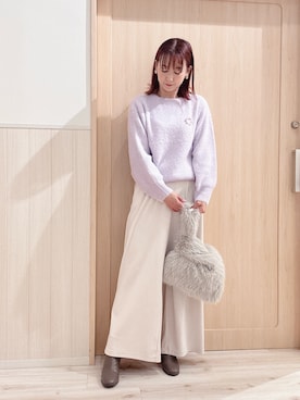 「アイテム（ブローチ/コサージュ）」を使った、モカさん（レディース・162cm）の冬コーディネート