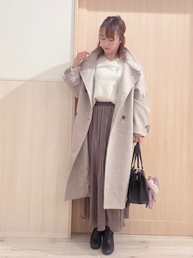 「アイテム（チャーム）」を使った、モカさん（レディース・162cm）の秋コーディネート