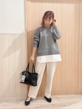 「アイテム（チャーム、グレー系）」を使った、モカさん（レディース・162cm）の秋コーディネート