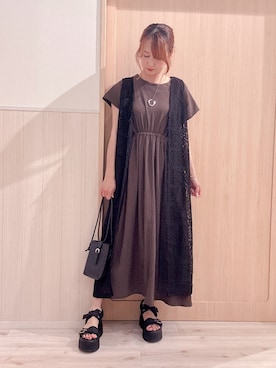 「DRESKIP（ドレスキップ）のアイテム」を使った、モカさん（レディース・162cm）の夏コーディネート