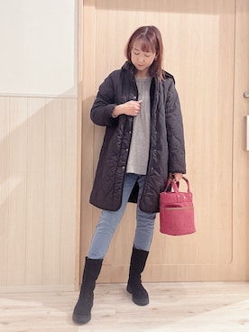 「Lee（リー）のアイテム（バッグ）」を使った、モカさん（レディース・162cm）の冬コーディネート