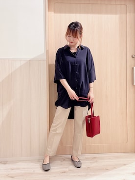 「アイテム（チュニック）」を使った、モカさん（レディース・162cm）の秋コーディネート