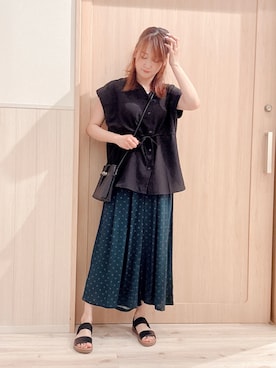 「DRESKIP（ドレスキップ）のアイテム」を使った、モカさん（レディース・162cm）の夏コーディネート