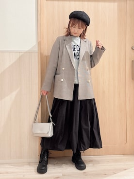 「SHOO・LA・RUE（シューラルー）の【軽量】ふわっと軽いフラップショルダーバッグ（ショルダーバッグ）」を使った、モカさん（レディース・162cm）の秋コーディネート