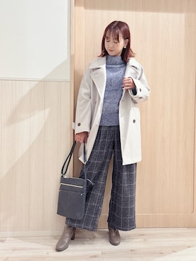 「アイテム（チェスターコート）」を使った、モカさん（レディース・162cm）の冬コーディネート