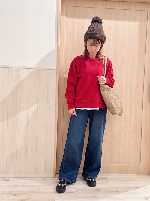 セール】【あったか/S-LL】脚のラインを拾いにくい 裏微起毛 デニム